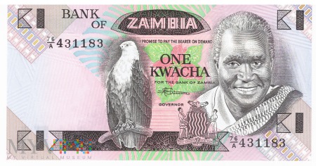Duże zdjęcie Zambia - 1 kwacha (1988)