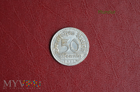 Moneta niemiecka: 50 Pfennig 1922