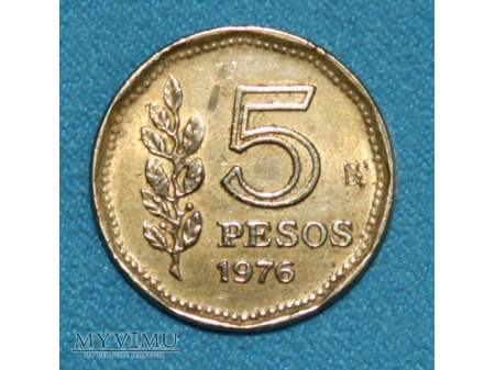 Duże zdjęcie 5 Pesos-Argentyna 1976