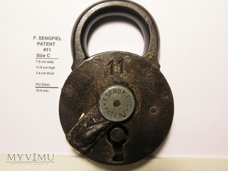 F. Sengpiel Patent Padlock, #11- Size "C"