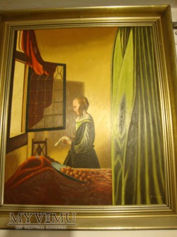 Dziewczyna czytająca list kopia obrazu Vermeera