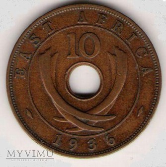 Duże zdjęcie 10 centów 1936 AFRYKA WSCHODNIA