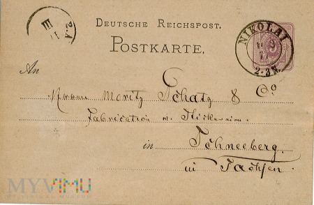 Kartka pocztowa- Nicolai- 1877