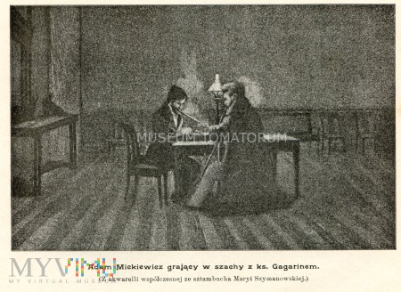 Adam Mickiewicz grający w szachy z ks. Gagarinem