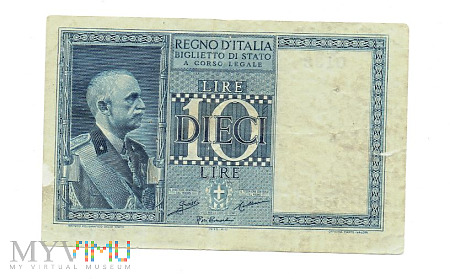 Duże zdjęcie Włochy - 10 lir 1935r.
