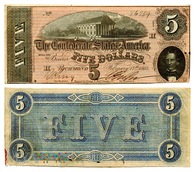 Duże zdjęcie 5 Dollars CSA 1864 (H84254)