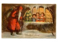 1947 Wesołych Świąt Choinka Święty Mikołaj
