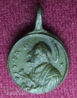 Stary medalik św. Franciszka i Ignacego Loyoli