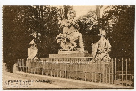 Duże zdjęcie W-wa - pomnik Sobieskiego - 1920 ok