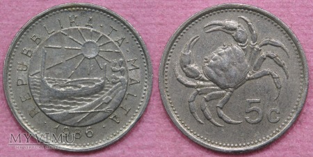 Malta, 5 Centów 1986