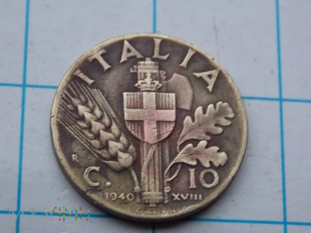 10 CENTIMÓW 1940 - ITALIA