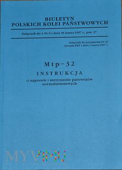 Mtp32-1997 Instrukcja o naprawie parowozów