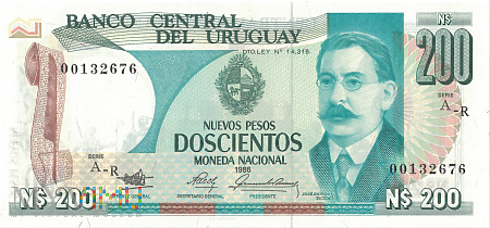 Urugwaj - 200 nowych pesos (1986)