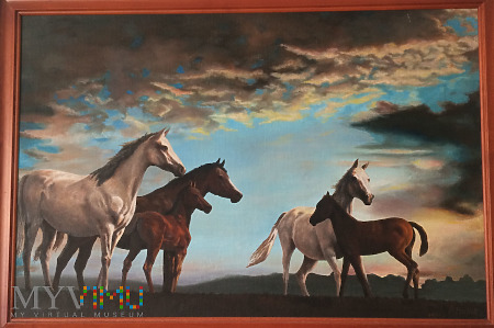 Duże zdjęcie Obraz farba olejna konie '92