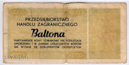 Bon Towarowy Baltona - B38a - 2 Centy - 1973