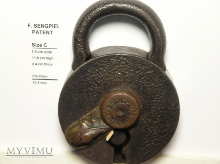 F. Sengpiel Patent Padlock, No #- Size "C"