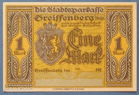 1 Mark 1920 r - Greiffenberg - Gryfow Sl.