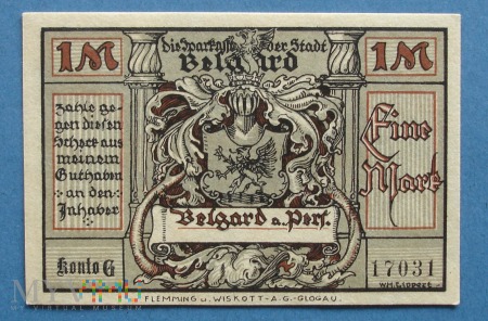 1 Mark 1921 - Belgard a. Pers.- Białogard