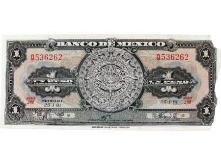 1 Peso, Meksyk, 1961 rok.