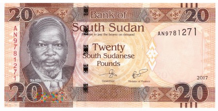 Sudan Południowy - 20 funtów (2017)
