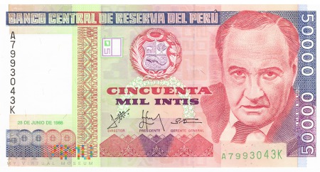 Peru - 50 000 intis (1988)