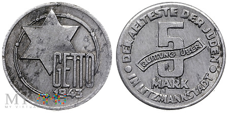 5 marek, 1943, moneta obiegowa