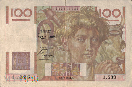 Francja - 100 franków (1953)