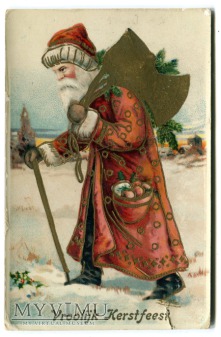 Duże zdjęcie 1927 Święty Mikołaj Zalig Kerstfeest Holandia