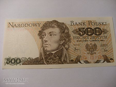 500 złoty 1982 rok.