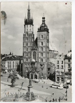 Kraków - Rynek - Kościół Mariacki - 1960