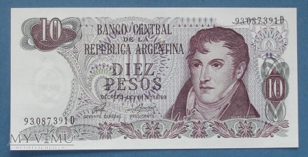 Duże zdjęcie 10 pesos 1974 r - Argentyna