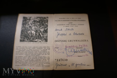 Legitymacja OG - nadanie z grudnia 1946 r.