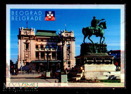 Duże zdjęcie Magnes z pomnikiem księcia Michailo w Belgradzie