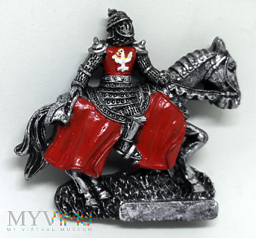 Duże zdjęcie Magnes z rycerzem z białym orłem na koniu