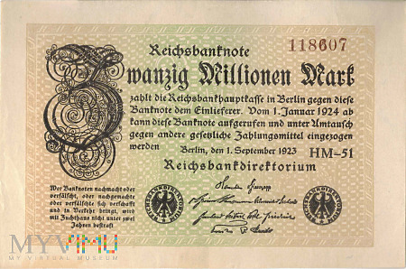 Duże zdjęcie Niemcy - 20 000 000 marek (1923)