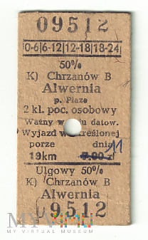 Bilet Chrzanów - Alwernia p. Płaza