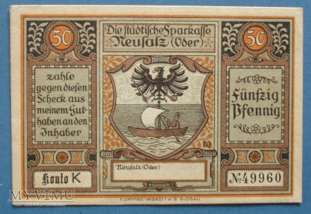 50 Pfennig 1922 r - Neusalz ( Oder ) - Nowa Sol