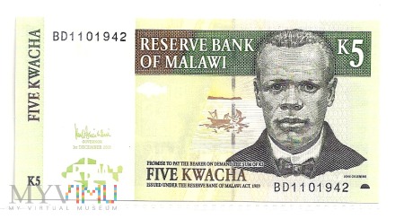 Malawi.1.Aw.5 kwacha.2005.P-36c