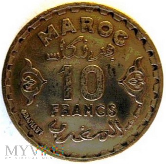 Duże zdjęcie 10 franków 1952 r. Maroko (1371)