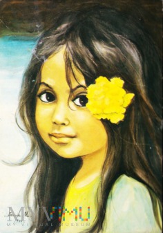Duże zdjęcie Dziewczynka z kwiatem