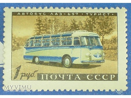 Autobus LAZ 697 turyst. na znaczku