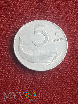 Włochy- 5 lirów 1969 r.