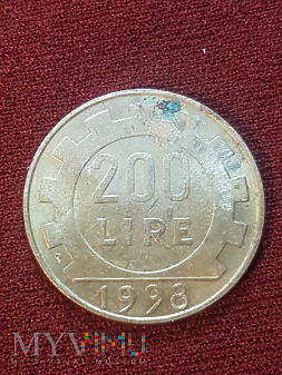 Włochy- 200 lirów 1998 r.