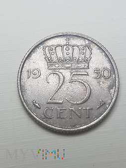 Holandia- 25 centów 1950 r.