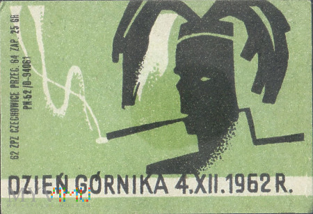 Etykieta ,,Dzień Górnika 4.XII.1962 R.