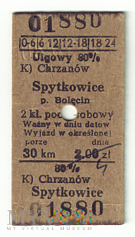 Bilet Chrzanów - Spytkowice p. Bolęcin