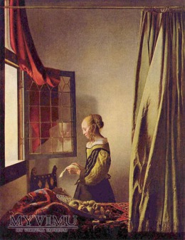 Dziewczyna czytająca list kopia obrazu Vermeera