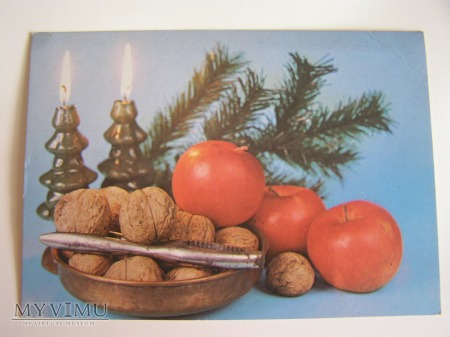 Kartka świąteczna z motywem dziadka do orzechów