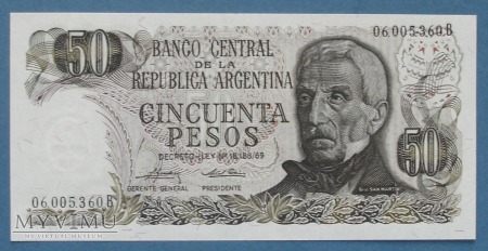 Duże zdjęcie 50 pesos 1974 r - Argentyna