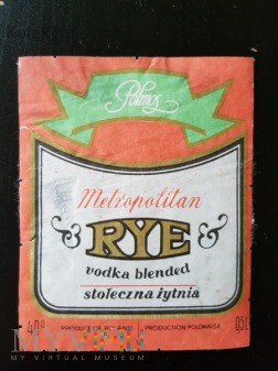 Wódka Metropolitan Rye - Etykieta